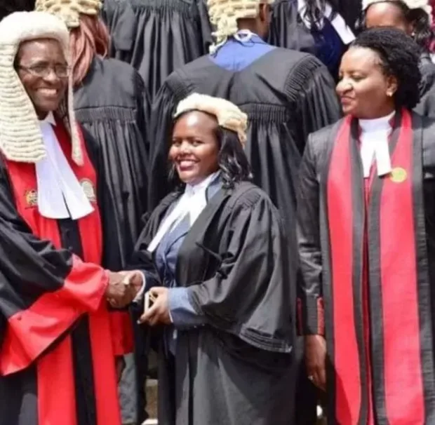 Ruth Tanui being congratulated at her admission to the Bar
